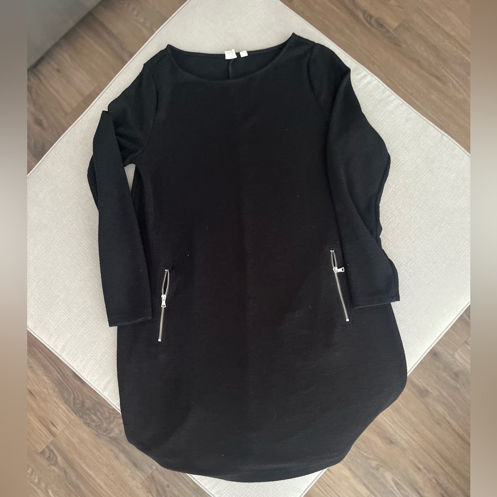 Black Gap Long Sleeve Dress with Zipper Pockets - Size L